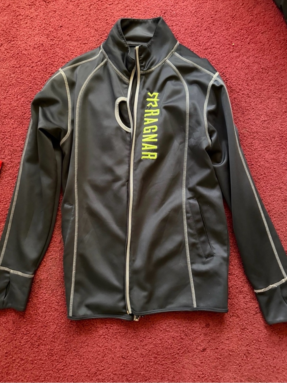 Ragnar Men's Black Athletic Jacket with Lime Logo